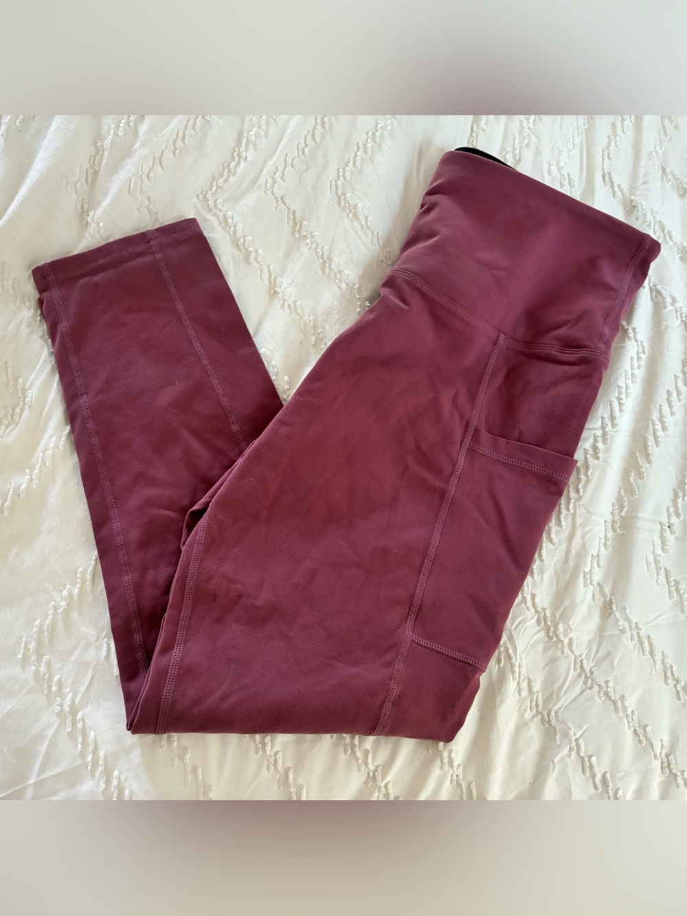High-Waist cropped Active Leggings with Side Pocket pink women large